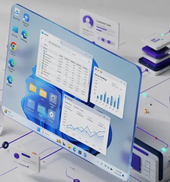 Illustration d’un bureau Windows pour présenter le mode Neoo Desktop.